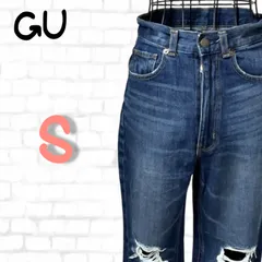 【匿名配送】GU  ジーユー　ジーンズ　デニム　ダメージジーンズ　S   レディース　春　夏　秋　冬　古着
