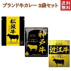ブランド肉使用 カレー 3種類セット 松坂牛 神戸牛 近江牛 ３大ブランド牛　カレー　 1000円 送料無料 ポスト投函便