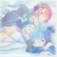 [중고] 캔버스 보드·캔버스 아트 렘 & 램(잠) 캔버스 보드 [이치반 쿠지 Re:제로부터 시작하는 이세계 생활~마도로미의 티 파티~] E상