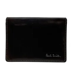 Paul Smith ポールスミス カードケース パスケース 名刺入れ 二つ折り コンパクト ロゴ レザー ブラウン
