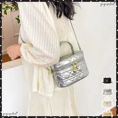キルティング バニティバッグ 斜めがけ鞄 レディース 2WAYショルダーバッグ エレガント大人かわいい コンパクト ハンドバッグキレイめ シルバーバッグ おしゃれ クロスボディバッグ 韓国ファッション鞄 プレゼント カバン