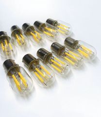 改良品 無極性 12V/24V兼用 デコトラ屋 正規品 高品質 シャンデリア用 口金 BA15S LED 電球 フィラメントタイプ 2000K 電球色 レトロ デコトラ サロンバス 10個SET トラック 三菱ふそう 日野 いすゞ UD