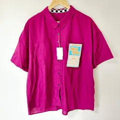 新品タグ付き◎大きいサイズ◎(^w^)b ESTACOT エスタコット 半袖シャツ 薄手 トップス 羽織り オーバーサイズ ビッグシルエット シンプル デイリー タウンユース パープル 紫 レディース サイズ4L