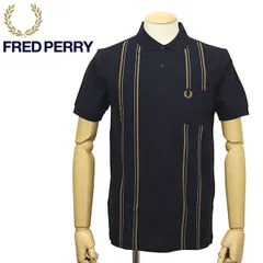 FRED PERRY (フレッドペリー) M3616 STRIPED POCKET DETAIL POLO SHIRT ストライプ ポロシャツ 608 NAVY FP496 XS