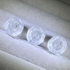 E15-35 水晶 薔薇 天然石パーツ 約12㎜ 3個セット ブレスレットパーツ ネックレスパーツ アクセサリーパーツ チャームパーツ 手作り素材 ハンドメイドアクセサリー材料 天然素材 パワーストーンパーツ デザブレパーツ 天然石彫り物パーツ 天然石モチーフ