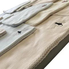 【選べるロゴ6種類】 ハンカチ8枚セット ガーゼタオル フェイスタオル 吸水 ハンカチセット 日本製 かわいい 刺繍 ギフト プチプレゼント