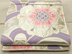 平和屋着物◎六通柄袋帯　唐織　正倉院華文　銀糸　正絹　逸品　CAAT0068ft