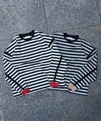 Y2K ボーダー ラインストーン Vネック 半袖Tシャツ - メルカリ