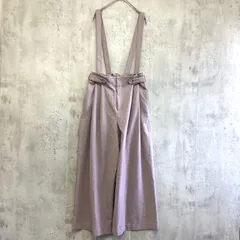 Couture Brooch クチュールブローチ　サスペンダー付きワイドパンツ　ピンクベージュ　レディース　40サイズ