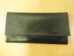 【美品】nano UNIVERSE ナノユニバース 長財布 二つ折り ロゴ 型押し ブラックのサムネイル