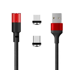 【在庫セール】マグネット式 充電ケーブル 充電ケーブル データ通信可能 ケーブル Type-C/USB-C USB タイプc USB タイプb Micro 対応 2in1 (レッド 1.2M 1.2m) TOMSMOO