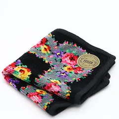 新品同様 フェイラー ハンドタオル ハンカチ 花柄 ブラック コットン100％ レディース 2000000 SGN NSK