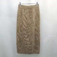 ◇ ⊇ nano universe ナノユニバース リブ編み シンプル系 ロング丈 Aライン スカート サイズＦ ベージュ系 レディース E  【1507160025540】