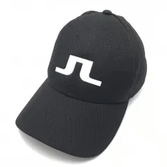 ジェイリンドバーグ キャップ 黒×白 ロゴ  M  ゴルフウェア J．LINDEBERG