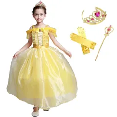 美女と野獣 ベル 子供 ドレス コスチューム 豪華４点セット 100～140cm