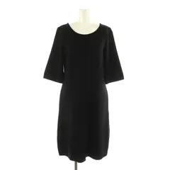 フォクシー ブティック FOXEY BOUTIQUE ミラノリブニットワンピース 七分袖 ミモレ ロング ウール 38 黒 ブラック /NR ■OSのサムネイル