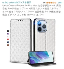 訳あり出品! 3種類 UnivoColors iP 14ProMax (15Pro)(s20)手帳型ケース 高級合皮 カード収納 マグネット開閉 スタンド機能 ストラップホール付き TPUソフトバンパー 全面保護 カメラ保護 (シルバー)