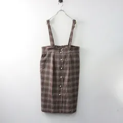 人気 大きいサイズ ローズティアラ Rose Tiara サスペンダー付きフロントボタンスカート 42/ブラウン トップス 【2400014223408】