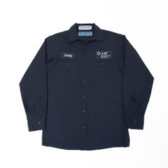 CiNTAS シンタス 長袖 ワークシャツ 企業ロゴ ワッペン ネイビー S