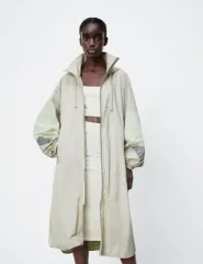 ZARA ロングウィンドブレーカー コート