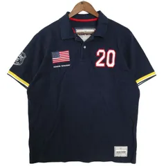 Eddie Bauer エディーバウアー 春夏 ストレッチ 鹿の子★ 半袖 ポロシャツ ラグビーポロ カレッジポロ Sz.L メンズ 紺