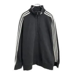 00年代 adidas アディダス ハーフジップ スウェット スポーツ ブラック(メンズ L)中古 古着 U6085