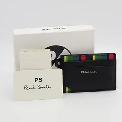 良品 箱付き PSポールスミス M2A-6143-APSSTR ブラック×マルチカラー メンズ/レディースカードケース 2000000 NSK INU