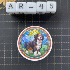 방수 스티커 버니즈 스테인드 글라스 풍 개 AR-45