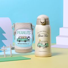 水筒 魔法瓶 ステンレスボトル ストロー ショルダー スヌーピー snoopy 保温 保冷性 軽量構造 直飲み コップ おしゃれ キッズ 子供用 子ども かわいい 600ml