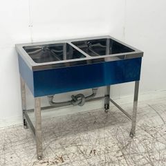 未使用B品 2槽シンク W900×D600×H800 流し台 ステンレスシンク 業務用シンク 厨房 バックガードなし