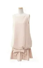 【美品】★★FOXEY/フォクシー 30557 デイジーリン リボン ノースリーブ ワンピース ドレス38