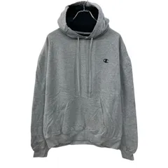 Champion 無地 スウェット パーカー L ライトグレー チャンピオン 裏起毛 ワンポイント刺繍ロゴ 古着卸 アメリカ仕入 a709-5542