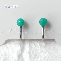 再販［e28］ロシアンアマゾナイト　✾天然石の一粒イヤリング✾