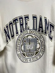 美品ビンテージ リバースウィーブ 90's トリコ刺繍タグ USA製 チャンピオン スウェット NOTRE DAME クリーム S
