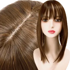 Luce brillare 部分ウィッグヘアピース 前髪ウィッグ かつら カツラ 女性 レディース 35cm うぃっぐ セミロング 国内メーカー 薄毛 脱毛 ストレート 部分 【３点セット】 断熱美人セミロング (ベージュブラウン) [ベージュブラウン]