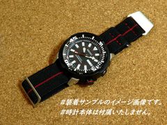 MARINE-NATIONALE／MNストラップ BLACK&RED 22MM
