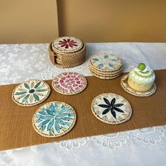 ❤️メルヘン88❤️】ハンドメイド 木製コースター 5枚セット 花柄