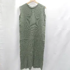 ◇ ⊂ BEAUTY&YOUTH ビューティ&ユース ボーダー ノースリーブ ロング ワンピース サイズ 表記なし グリーン レディース E  【1502030045994】