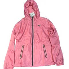AT301 【タグ付き 未使用】 PUMA プーマ ジャケット メッシュ ウインドブレーカー パーカー ピンク フード フルジップ レディース M