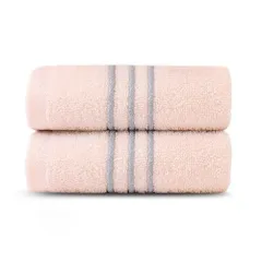 ピンク_2枚 Buniq タオル フェイスタオル 綿100 ホテル仕様 35X75cm 吸水速乾 毛羽落ち少ない 柔らか肌触り 耐久性 人気 ギフト セットタオル (ピンク, 2枚)