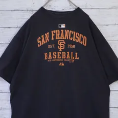 SF Giants サンフランシスコジャイアンツ L MAJESTIC マジェスティック MLB AUTHENTIC COLLECTION メジャーリーグ チームロゴプリント ヘビーウェイト 半袖Tシャツ S/S TEE ブラック オレンジ 20202786
