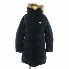 ダントン DANTON ダウンコート ロング丈 フード ファー アウター 36 紺 ネイビー JD-8744 /AN12