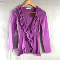 ナラカミーチェ NARACAMICIE カーディガン ニット フリルデザイン Vネック パープル系 紫 1サイズ 965943