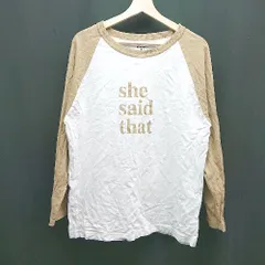 ◇ niko and… ラウンドネック オーバーサイズ 定番シルエット 薄手 長袖 Tシャツ サイズM ホワイト/ブラウン レディース E  【1307210022785】