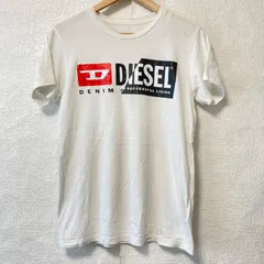 (^w^)b DIESEL ディーゼル コットン100% ロゴプリント Tシャツ クルーネック 半袖 TEE トップス カジュアル ストリート アメカジ スポーティ お洒落 かっこいい ホワイト 白 メンズ 男性