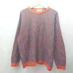 ◇ ⊇ TINA：JOJUN ティーナ：ジョジュン ミドルゲージ 長袖 ニット サイズM オレンジ系 ブルー レディース E  【1503060042144】