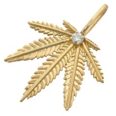 【本物保証】 新品同様 リーフモチーフ ペンダントトップ 4.3g K18YG ダイヤモンド 0.150ct 1Pダイヤ ノーブランド No brand