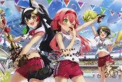 【中古】ポストカード さくらみこ＆大空スバル＆大神ミオ 箔押し複製サイン＆メッセージ入り岐兎こるた描き下ろしポストカード 「バーチャルYouTuber ホロライブ ハッピー☆フィーバー!ホロライブ 楽曲リリース記念 ハッピー☆フィーバー!ホロライブ楽曲リリース