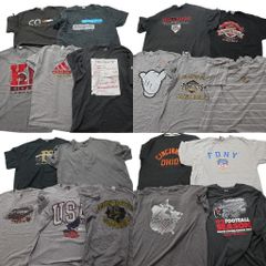 古着卸 まとめ売り グレー ボディ プリント 半袖Tシャツ 19枚セット (メンズ XL /2XL /3XL ) ヘンリーネック アディダス  中古 古着 NA6947