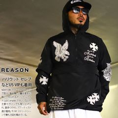 REASON アウター 長袖 マウンテンパーカー ハーフジップ ブルゾン フーディ メンズ 春秋冬用 黒 大きいサイズ リーズン アノラック ナイロン ナイロンジャケット マンパ ライトアウター 派手 総柄 撥水 軽量 b系 ヒップホップ 服  RR5115